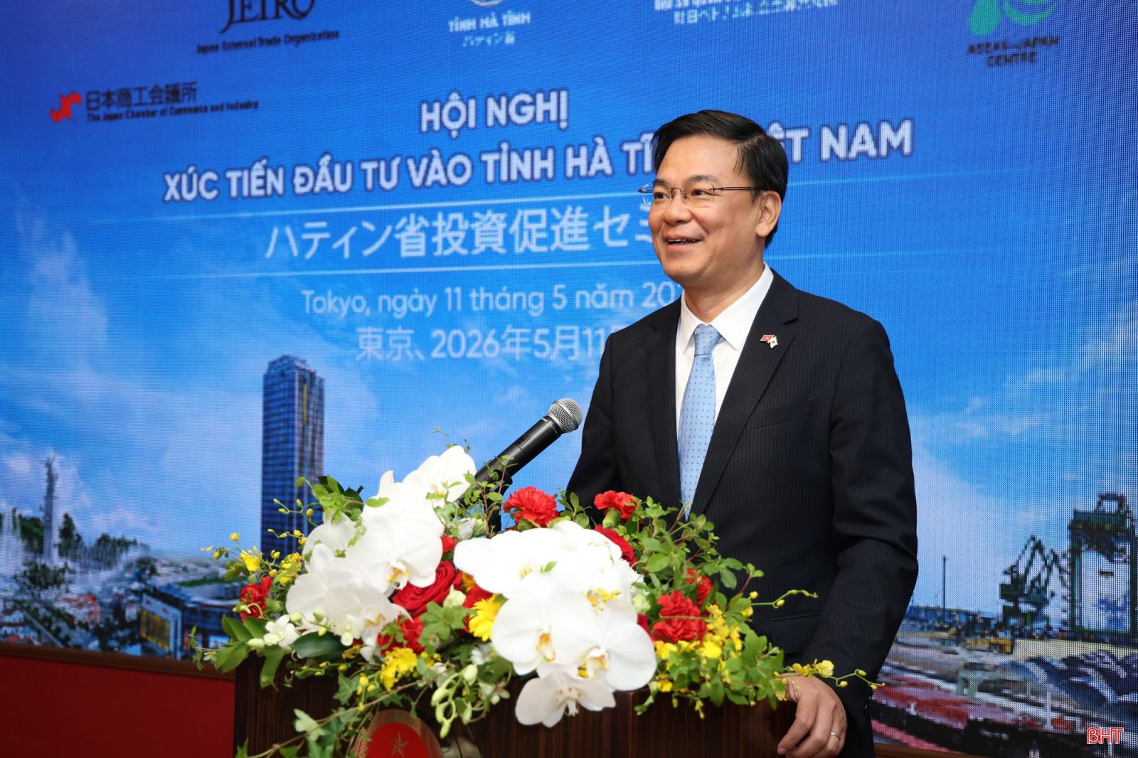 Đồng chí Phạm Quang Hiệu – Đại sứ Việt Nam tại Nhật Bản phát biểu tại hội nghị.