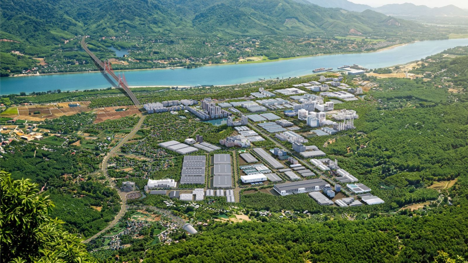 Phối cảnh 3D tổng thể Tổ hợp Tản Viên Tech Valley (Khu công nghiệp Thịnh Minh, Cụm Công nghiệp Thịnh Minh 1)